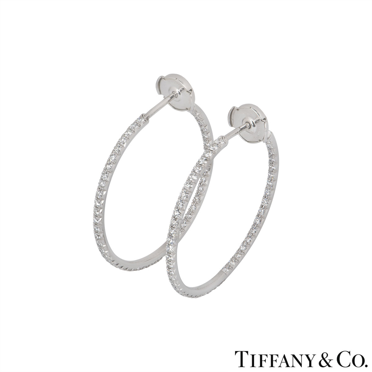 tiffany white gold hoop earrings